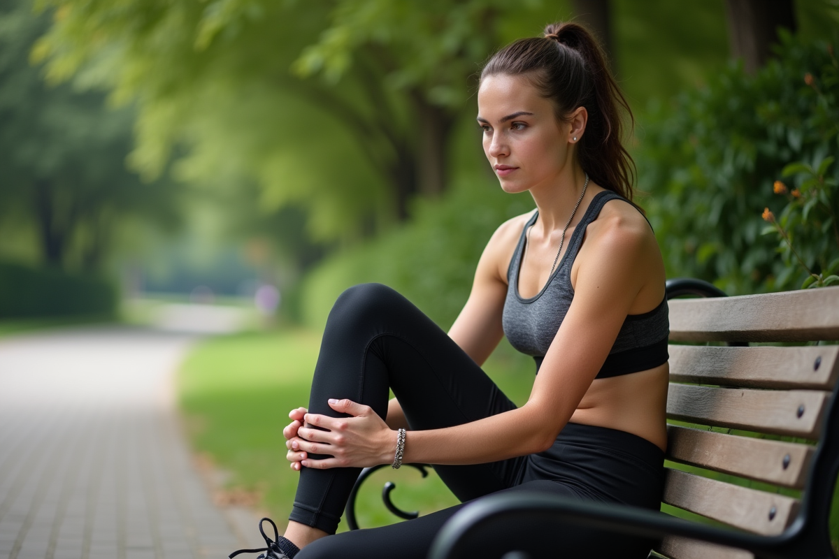 Jeune femme en tenue de sport s