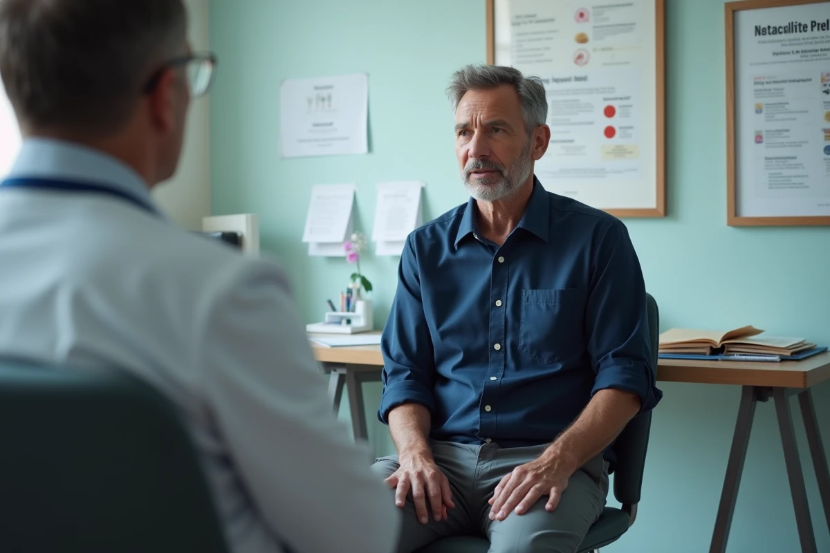 Homme en consultation dans un cabinet médical moderne