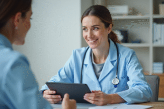 Médecin allergologue femme en consultation professionnelle