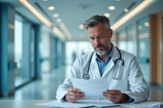 Médecin homme en blouse blanche dans un hôpital