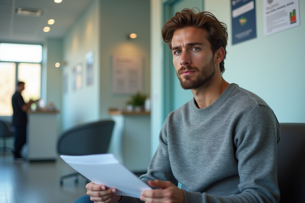 Jeune patient attentif dans la salle d