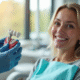 Patient souriant dans une clinique dentaire moderne avec implant